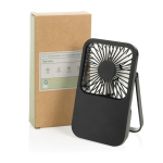 Ventilateur de bureau rechargeable, 3 vitesses, 5 W, 1 200 mAh couleur noir vue avec boîte