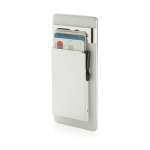 Porte-cartes magnétique en aluminium pour téléphone avec blocage RFID couleur argenté troisième vue