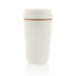 Mug isotherme en plastique recyclé avec couvercle 360° Topl 350 ml couleur blanc troisième vue