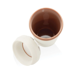Mug isotherme en plastique recyclé avec couvercle 360° Topl 350 ml couleur blanc quatrième vue