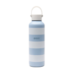 Gourde isotherme anti-fuite avec design plage et anse 600 ml couleur bleu ciel vue avec logo