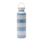 Gourde isotherme anti-fuite avec design plage et anse 600 ml couleur bleu ciel avec zone d'impression