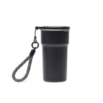 Tasse de voyage 450 ml en inox recyclé avec verres intégrés couleur noir