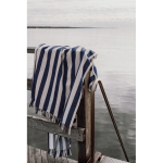 Serviette hammam familiale en coton recyclé 200 g/m² 180 x 180 cm couleur bleu vue d'ambiance