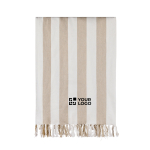 Serviette hammam familiale en coton recyclé 200 g/m² 180 x 180 cm couleur beige avec zone d'impression