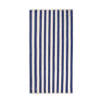 Serviette de plage en coton recyclé à rayures 450 g/m² 80 x 160 cm couleur bleu marine