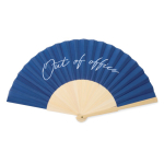Éventail portable en bambou avec le message « Out of the office » couleur bleu marine