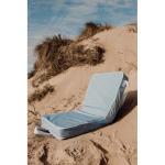 Chaise de plage portable pliable en polyester avec 6 inclinaisons couleur bleu ciel vue d'ambiance