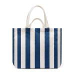 Sac de plage en coton recyclé avec bandoulières et anses 390 g/m² couleur bleu marine