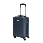 Valise cabine 4 roues avec serrure à code et coque en plastique couleur bleu marine première vue