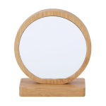 Plaque commémorative circulaire en bambou avec double aimant couleur bois première vue