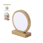 Plaque commémorative circulaire en bambou avec double aimant
