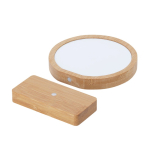 Plaque commémorative circulaire en bambou avec double aimant quatrième vue