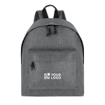 Sac à dos en polyester recyclé avec poche avant et motif chiné vue principale