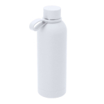 Gourde en acier inoxydable avec anse en silicone 750 ml couleur blanc première vue