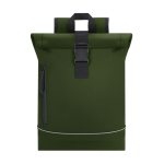 Sac à dos roll-top avec bande réfléchissante et fermeture à boucle 15” couleur vert première vue