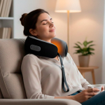 Coussin masseur portable ajustable pour le cou quatrième vue