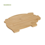 Planche à découper en bambou avec motif cochon et accroche