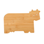 Planche à découper en bambou compacte en forme de vache couleur naturel première vue