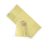 Sac à dos à cordons avec paréo pliable en coton recyclé 170 g/m² couleur jaune première vue