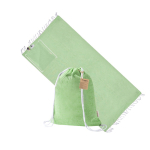 Sac à dos à cordons avec paréo pliable en coton recyclé 170 g/m² couleur vert clair première vue