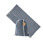 Sac à dos à cordons avec paréo pliable en coton recyclé 170 g/m² couleur bleu marine première vue