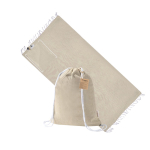 Sac à dos à cordons avec paréo pliable en coton recyclé 170 g/m² couleur naturel première vue
