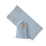 Sac à dos à cordons avec paréo pliable en coton recyclé 170 g/m² couleur bleu ciel première vue