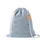 Sac à dos à cordons avec paréo pliable en coton recyclé 170 g/m² quatrième vue