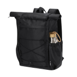 Sac à dos roll-top en RPET avec double fermeture et poche pour PC 15” deuxième vue
