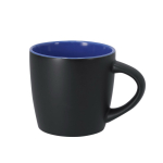 Tasse en céramique avec finition noire mate et intérieur coloré 350 ml couleur bleu première vue