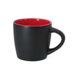 Tasse en céramique avec finition noire mate et intérieur coloré 350 ml couleur rouge première vue