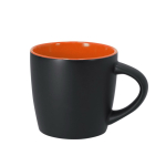 Tasse en céramique avec finition noire mate et intérieur coloré 350 ml couleur orange première vue