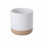Tasse en céramique finition mate avec base non émaillée 350 ml couleur blanc troisième vue