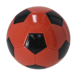 Ballon de football taille 5 en similicuir, bicolore avec pentagones couleur rouge première vue