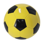 Ballon de football taille 5 en similicuir, bicolore avec pentagones couleur jaune première vue