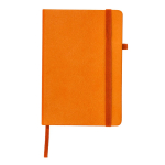 Carnet A5 à couverture en similicuir avec élastique, pages lignées couleur orange première vue