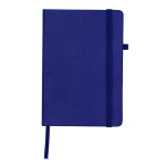 Carnet A5 à couverture en similicuir avec élastique, pages lignées couleur bleu marine première vue