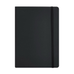 Carnet A5 ligné à couverture souple en cuir synthétique recyclé couleur noir première vue