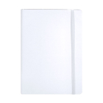 Carnet A5 ligné à couverture souple en cuir synthétique recyclé couleur blanc première vue