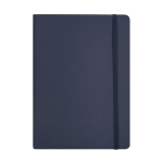 Carnet A5 ligné à couverture souple en cuir synthétique recyclé couleur bleu marine première vue