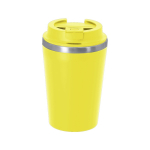 Gobelet isotherme à emporter en inox avec couvercle hermétique 350ml couleur jaune première vue