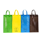 Set de sacs de recyclage avec 4 unités en non-tissé laminé couleur multicolore première vue