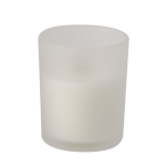 Bougie parfumée en verre avec mèche en bois et parfum vanille couleur blanc première vue