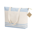 Sac bandoulière en coton recyclé avec soufflet et zip 300g/m² deuxième vue