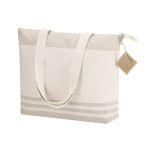 Sac bandoulière en coton recyclé avec soufflet et zip 300g/m² quatrième vue