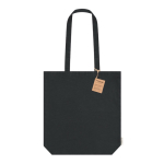 Sac en coton biologique avec soufflet et anses renforcées 270 g/m² couleur noir première vue