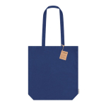 Sac en coton biologique avec soufflet et anses renforcées 270 g/m² couleur bleu première vue