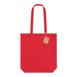 Sac en coton biologique avec soufflet et anses renforcées 270 g/m² couleur rouge première vue