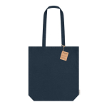 Sac en coton biologique avec soufflet et anses renforcées 270 g/m² couleur bleu marine première vue